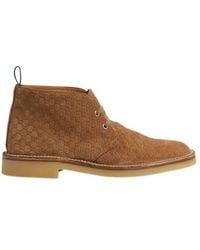 Gucci - Web Detailed Ankle Boots - Lyst