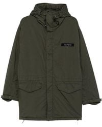 Aspesi - Hooded Jacket With A Logo Patch - Lyst