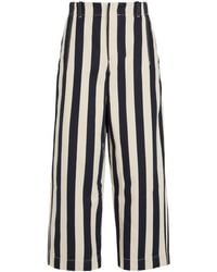 Jacquemus - Vertical-Striped Wide-Leg Cropped Pants - Lyst