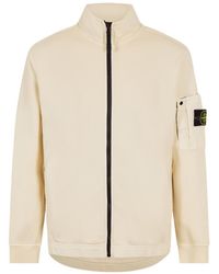 Stone Island - Logo Zip-Up Sweatshirt - Lyst