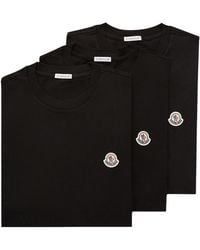 Moncler - Logo Patch Three Pack Of T-Shirts - Lyst
