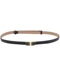 Elisabetta Franchi - Logo Buckle Slim Belt - Lyst