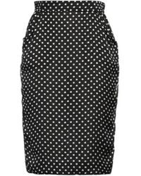 Saint Laurent - Polka Dot Pencil Skirt - Lyst