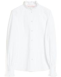 Valentino - Button-Up Ruffle Detailed Shirt - Lyst