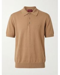 Gucci - Silk Cotton Polo Shirt With Embroidery - Lyst