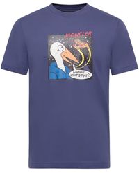 Moncler - Space Monduck Cotton T-Shirt - Lyst