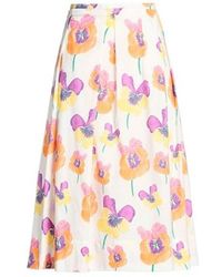 Marni - Floral Printed Pleated Skirt - Lyst