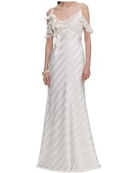 Self-Portrait - Lace-Detail Striped Maxi Dress - Lyst