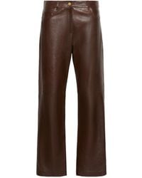 Max Mara - Leather Straight Trousers - Lyst