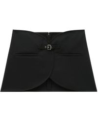 Courreges - Courrèges Ellipse Curved Hem Twill Mini Skirt - Lyst