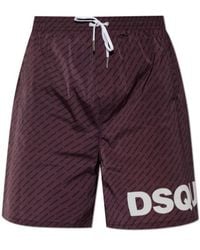 DSquared² - Wide-Leg Swim Shorts - Lyst