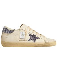 Golden Goose - Super-Star Ltd With Suede Star And Heel Tab With Swarovski Crystals - Lyst