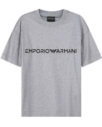 Emporio Armani - Logo-Print Crew-Neck T-Shirt - Lyst