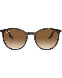 Ray-Ban - Tortoiseshell-Effect Round-Frame Sunglasses - Lyst