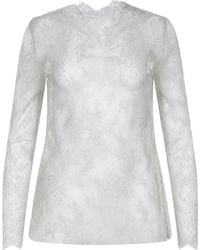 Alberta Ferretti - See-Through Lace Top - Lyst