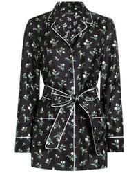Dolce & Gabbana - Silk Floral Belted Shirt - Lyst