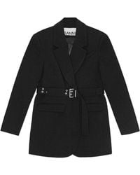 Ganni - Bonded Crepe Blazer - Lyst