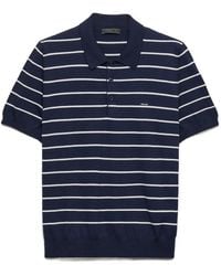 Prada - Short-Sleeved Striped Polo Shirt - Lyst
