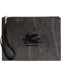 Etro - Pegaso Embroidered Pouch Bag - Lyst