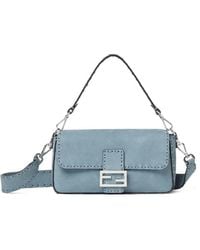 Fendi - Aguette Mercury Nubuck Leather Selleria Bag With 612 Hand-Sewn Topstitches - Lyst
