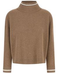 Brunello Cucinelli - High Neck Knitted Jumper - Lyst