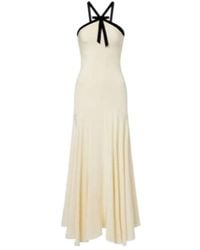 Rodarte - Velvet-Trimmed Silk Crêpe Maxi Dress - Lyst