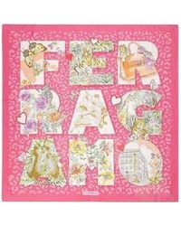 Ferragamo - Printed Silk Scarf - Lyst