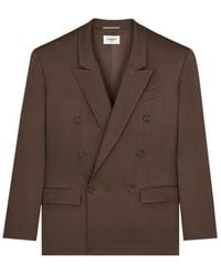 Saint Laurent - Double-Breasted Long-Sleeved Jacket - Lyst
