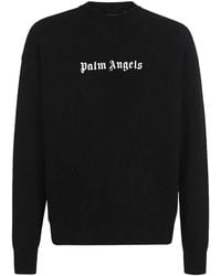 Palm Angels - Logo Embroidered Crewneck Jumper - Lyst