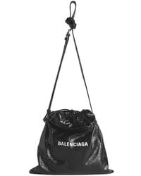 Balenciaga - Logo Detailed Drawstring Shoulder Bag - Lyst