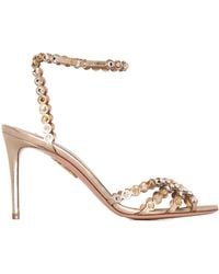 Aquazzura - Tequila Crystal-Embellished Heeled Sandals - Lyst