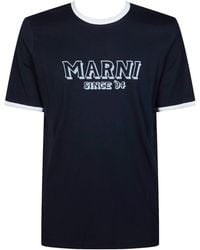 Marni - Contrast-Trim Short Sleeved T-Shirt - Lyst