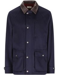 Brunello Cucinelli - Snap-Front Stand-Collar Coat - Lyst