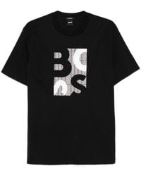 BOSS - Boss Logo Printed Crewneck T-Shirt - Lyst