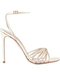 Aquazzura - Anima 105 Mirrored Metallic Leather Sandals - Lyst