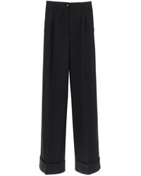 Dolce & Gabbana - Wide-Leg Cuffed Trousers - Lyst