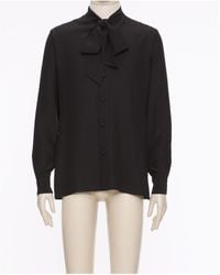 Valentino - Scarf Collar Button-Up Shirt - Lyst