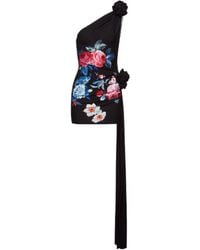 Magda Butrym - One-Shoulder Floral-Print Mini Dress - Lyst