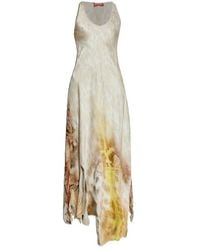 DIESEL - D-Ikara Hide-Effect Hem Long Satin Dress - Lyst