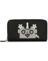 Prada - Logo Zipper Wallet - Lyst