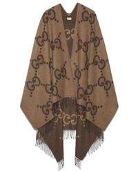 Gucci - Monogrammed Fringe Edge Poncho - Lyst