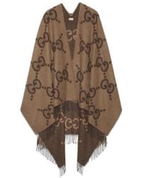 Gucci - Monogrammed Fringe Edge Poncho - Lyst