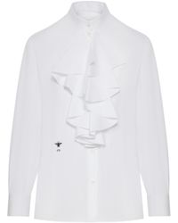 Dior - Blouse With Ruffled Neckline - Lyst