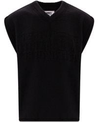 MM6 by Maison Margiela - V-Neck Knitted Vest - Lyst