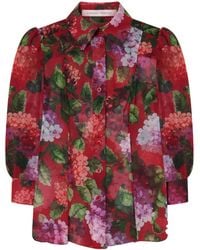 Carolina Herrera - Floral-Print Silk-Chiffon Blouse - Lyst