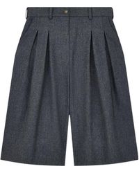 Emporio Armani - Wool Flannel Pleated Bermuda Shorts Signature Capsule - Lyst