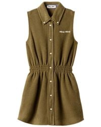 Miu Miu - Fleece Mini-Dress - Lyst