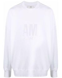 Ami Paris - Tonal Logo-Embroidered Sweatshirt - Lyst