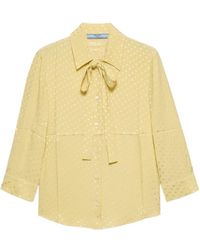 Prada - Polka-Dot Satin Shirt - Lyst