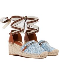 Stella McCartney - Gaia Denim Boucle Espadrilles - Lyst